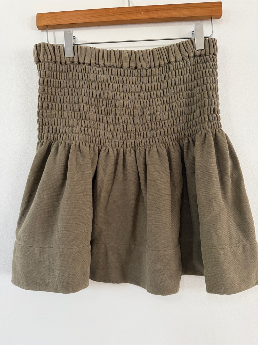 Isabel Marant Olive Smocked Mini Skirt